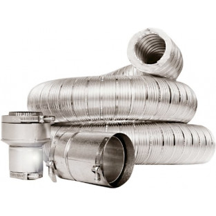 Z-Flex 5" x 12' Gas Insul-Vent Double Wall Insulated Vent - Connector Kit (2ZIKXXX0512)