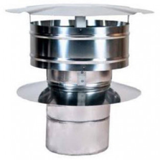 Z-Flex Z-Vent 7" Rain Cap with Wind Band Stainless Steel Venting (2SVDRCX07)